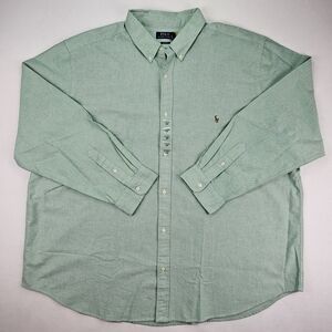 Polo Ralph Lauren Men's Classic Fit Long Sleeve Button Down Shirt Green 3XB